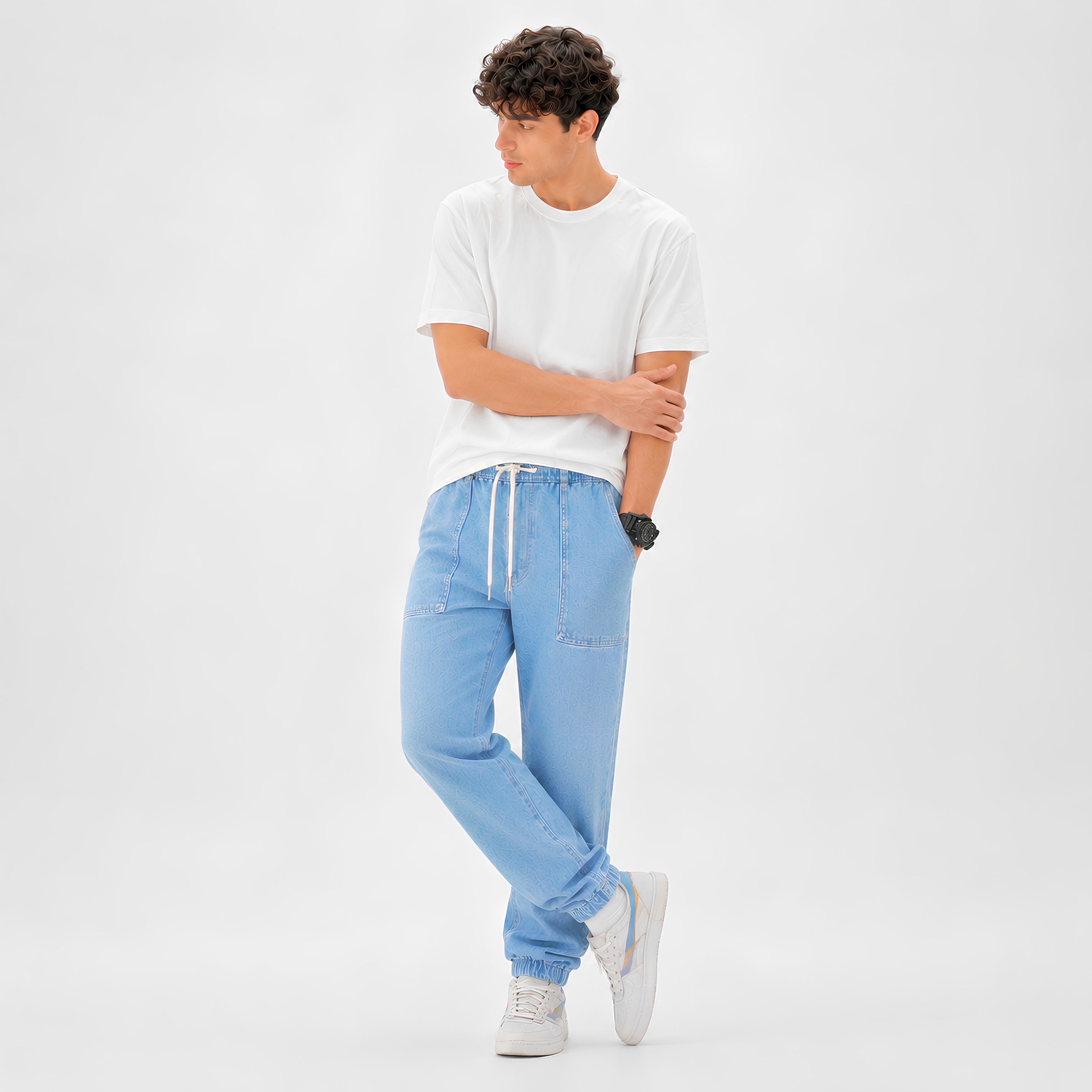 Denim Jogger Pants