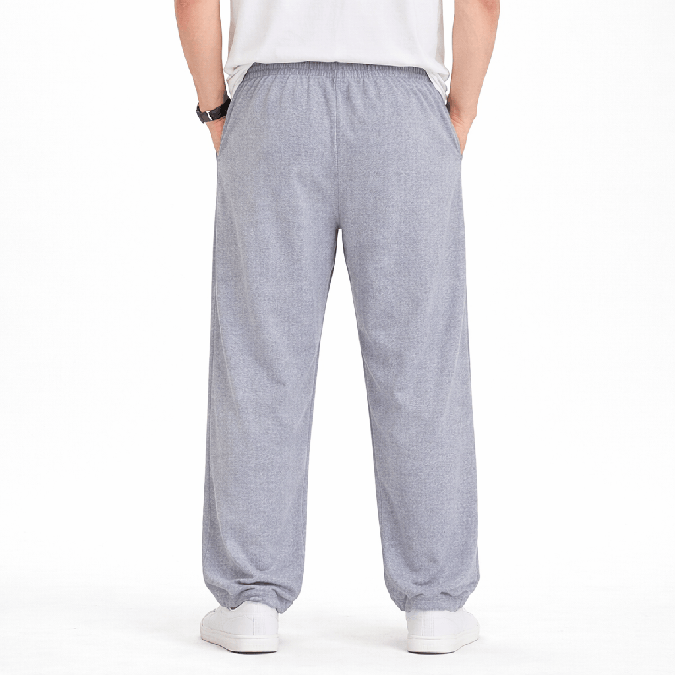 Khaazi Men’s Grey Loose Fit Sweatpants – Drawstring Casual Comfort Joggers
