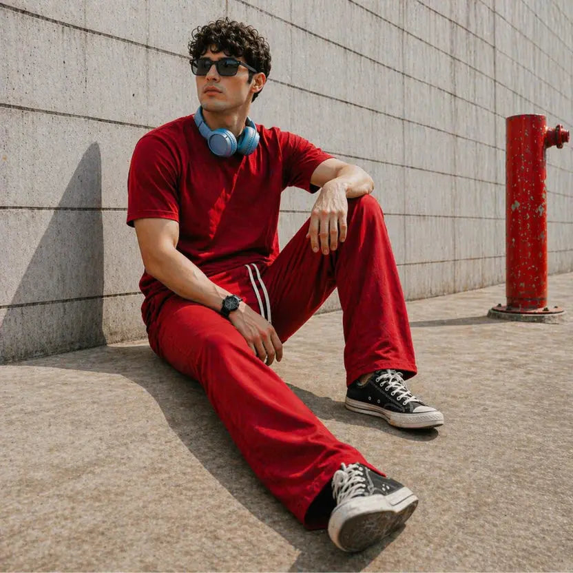 Khaazi branded trouser and t shirt in Pakistan – men's cotton co-ord set