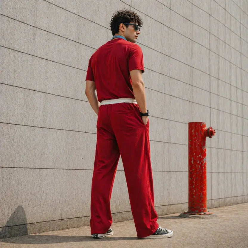 Casual street style look – branded trouser and t shirt in Pakistan by Khaazi
