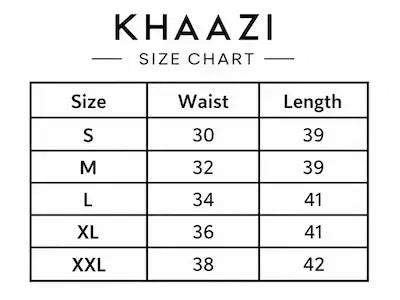 Size Chart By KHAAZI